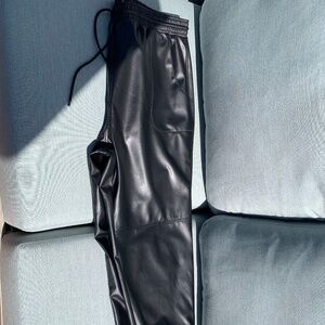 Leather-Look Jogger Pants